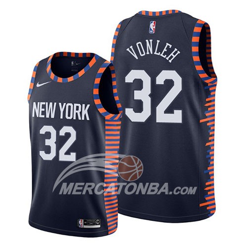 Maglia New York Knicks Noah Vonleh Citta 2019 Blu